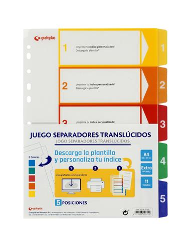 SEPARADORES PP 0,3 A4 5 POS. 41262200