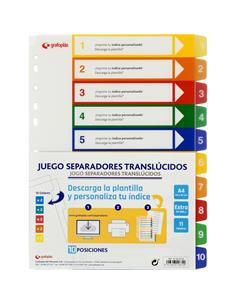 SEPARADORES PP 0,3 A4 10 POS. 41262300