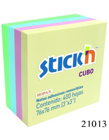 NOTAS ADHESIVAS 76x76 400H PASTEL 21013