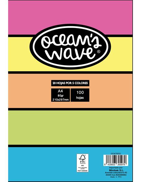 PAPEL A4 80 GR. 100H 5/COL. FLUOR OCW70032