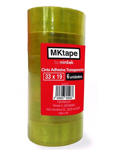 CINTA ADHESIVA 33x19 MKTAPE PACK 6