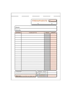 TALONARIO 4º PRESUPUESTO DUPLICADO T-90