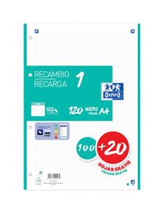 RECAMBIO OXFORD A4 100+20 H 400158057 ICE MINT