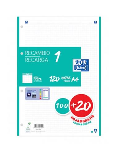 RECAMBIO OXFORD A4 100+20 H 400158057 ICE MINT