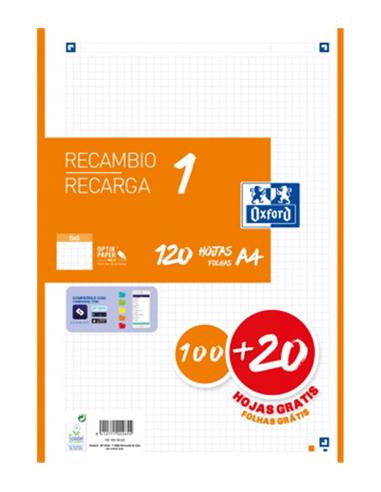 RECAMBIO OXFORD A4 100+20 H 400158163 NAR.