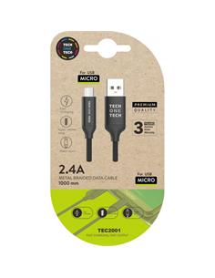 CABLE NEGRO USB-A A MICRO USB 1M TEC2001