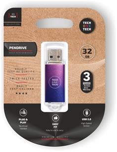 MEMORIA USB 32 GB. PU/AZ TEC4601-32
