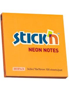 NOTAS ADHESIVAS 76x76 NARANJA NEON 21164