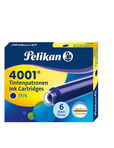 CARTUCHO PLUMA PELIKAN AZUL REAL 6UDS