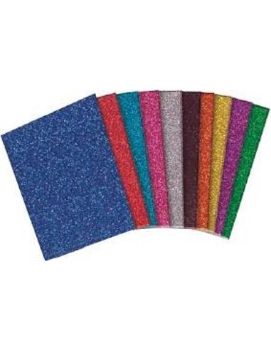 GOMA EVA 20x30 PURPURINA SET 10 SURT.