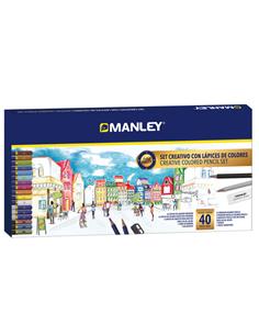 SET LAPICEROS 40 COL MANLEY MLA00040
