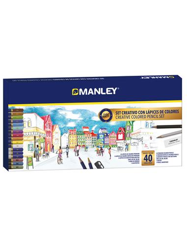 SET LAPICEROS 40 COL MANLEY MLA00040