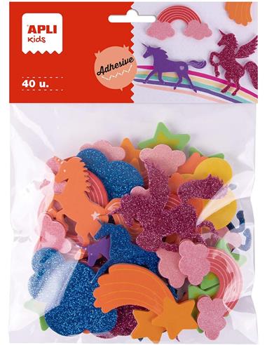 BOLSA 40 FORMAS EVA ADH. UNICORN. 19371