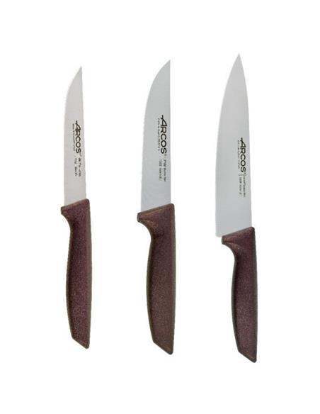 SET 3 CUCHILLOS COLOR VINO NIZA 818045