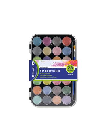 ACUARELAS 28 COL. Y PINCEL 332259 BISMARK