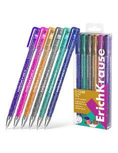 SET 6 BOLIGRAFO GLITTER 0,9 ERK 61458