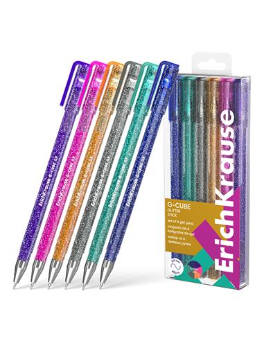 SET 6 BOLIGRAFO GLITTER 0,9 ERK 61458