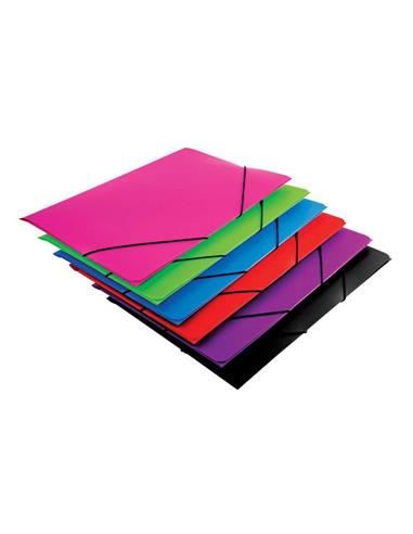 CARPETA PP A5 GOMA SOLAPAS COLORES