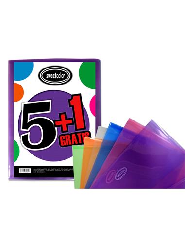 PACK 5+1 DOSIER VELCRO A4 COLORES SWC