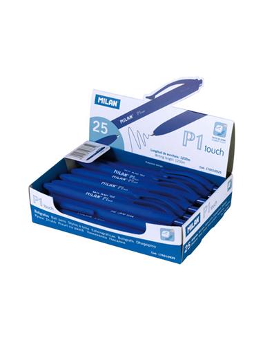 BOLIGRAFO MILAN TACTO GOMA P1 RUBBER AZUL
