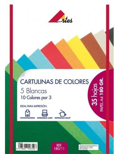 CARTULINA ARTES A4 PTE.35 COLORES 180/11
