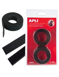 CINTA VELCRO APLI 2x100CM. NEGRA 13656