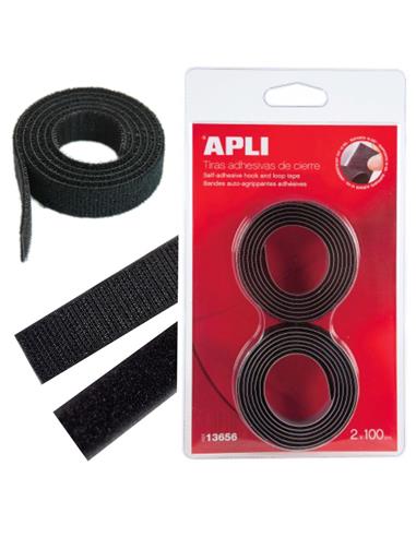 CINTA VELCRO APLI 2x100CM. NEGRA 13656