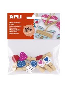 BOLSA 8 PINZAS MADERA MINI 14784