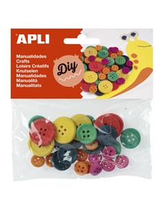 BOLSA 30 BOTONES MADERA 13481 APLI