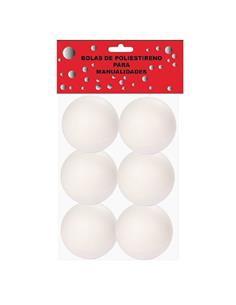 PACK 6 BOLAS POLIESTIRENO 50MM PRYSE