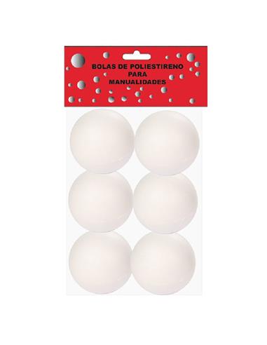 PACK 6 BOLAS POLIESTIRENO 50MM PRYSE