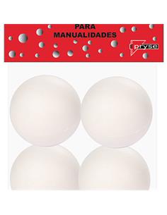 PACK 4 BOLAS POLIESTIRENO 60MM PRYSE