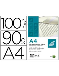 PAPEL VERJURADO A4 100H CREMA 90 GR 31909