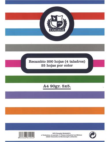 RECAMBIO COLLEGE 200/H 90 GR. COLOR