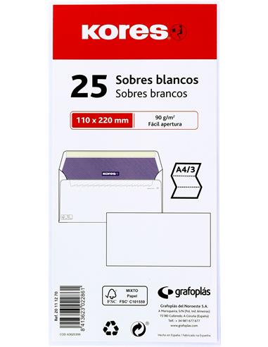PAQUETE 25 SOBRES 115x225 V/D GRAFOPLAS