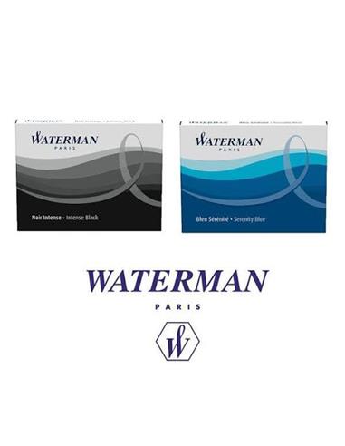 C/8 CARTUCHO PLUMA WATERMAN AZUL/NEGRO
