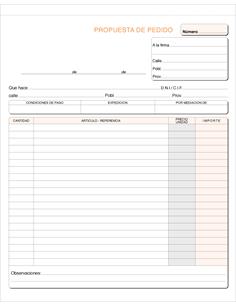 TALONARIO HOLAND. PEDIDOS T-30
