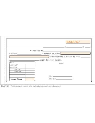 TALONARIO ALQUILER DUPLICADO T-52