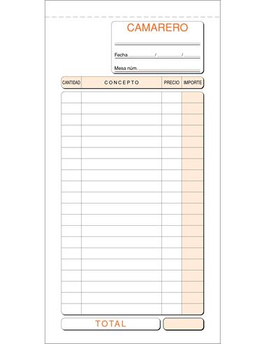 TALONARIO CAMARERO 1/3 Fº DUPLIC. T-100