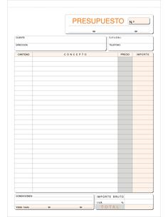 TALONARIO Fº PRESUPUESTO DUP. T-96