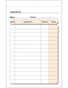 TALONARIO CAMARERO BOL. TRIPLE T-141