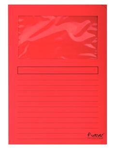 SUBCARPETA A4 C/VENTANA ROJO 50255E