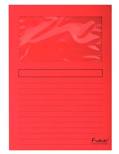 SUBCARPETA A4 C/VENTANA ROJO 50255E