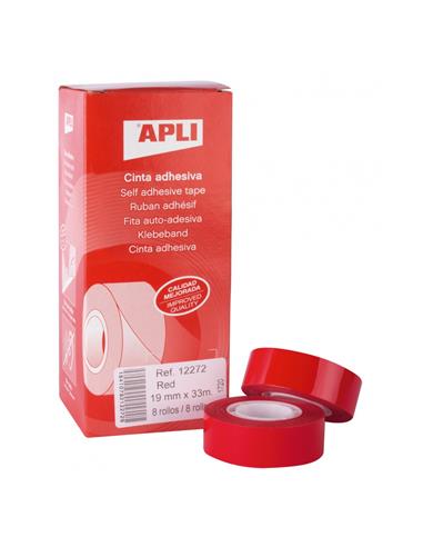 ROLLO CINTA ADHES. 33x19 APLI ROJ. 12272