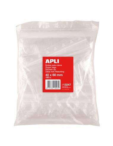 PQ.100 BOLSAS MINIGRIP 40x60MM APLI 13247