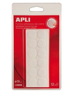 PUNTOS VELCRO 12/U 19MM APLI 13659 BLA.