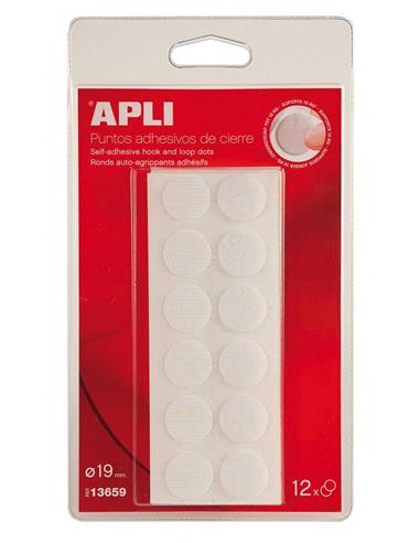 PUNTOS VELCRO 12/U 19MM APLI 13659 BLA.