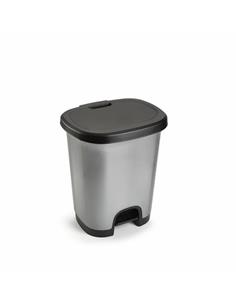 PAPELERA CUBO PEDAL 27L PLATA 1206212