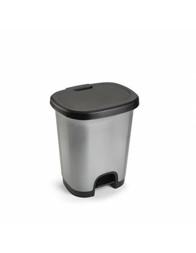 PAPELERA CUBO PEDAL 27L PLATA 1206212