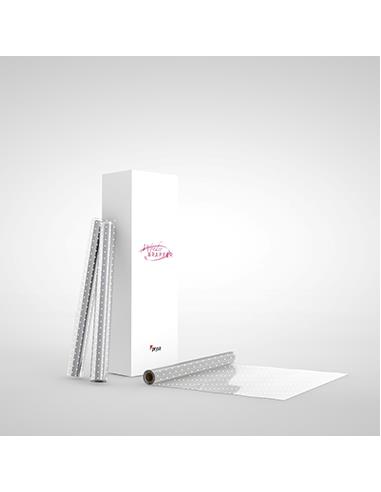 BOBINA CELOFAN 0.80x50 PUNTOS BLANCO